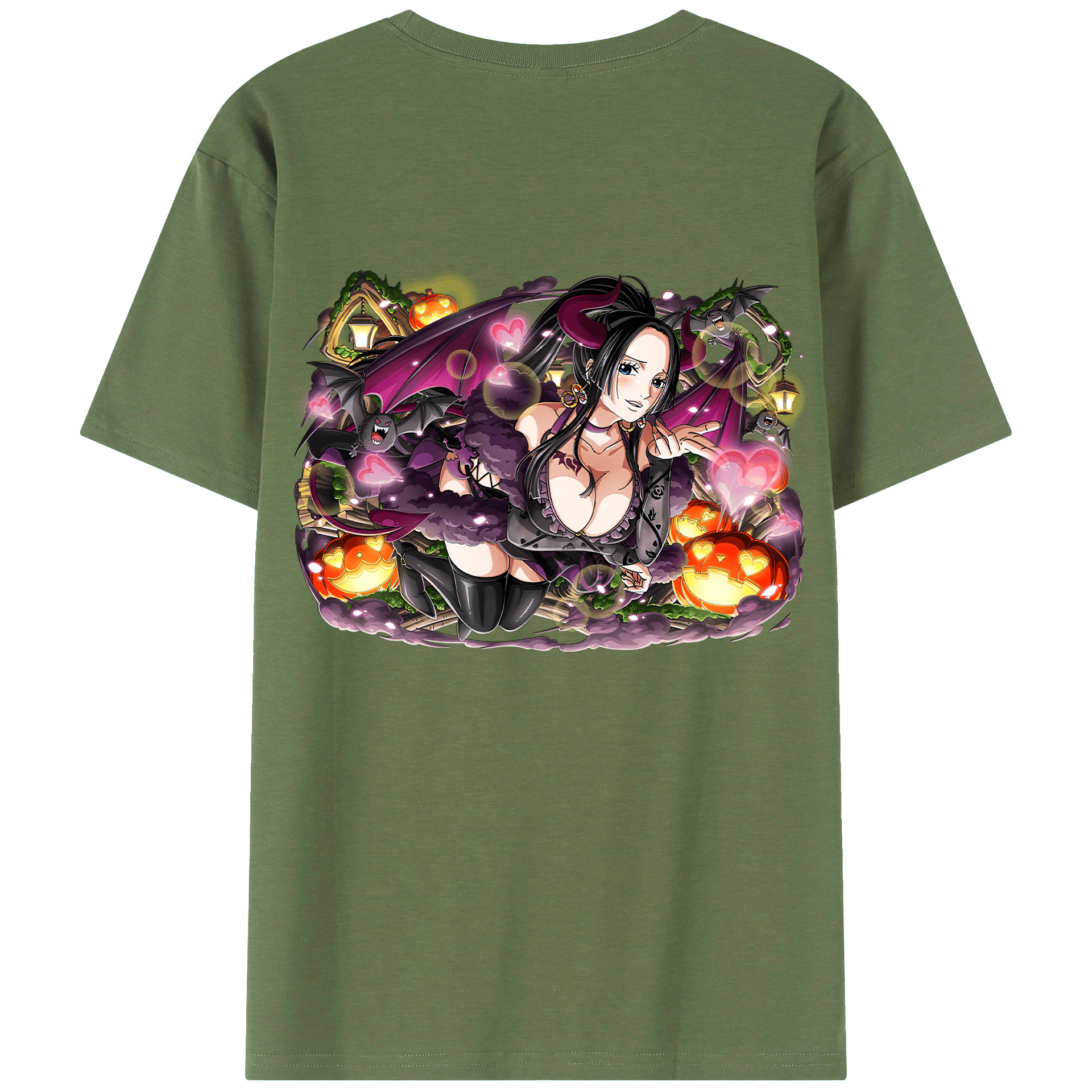 ワンピース ボア・ハンコック ONE PIECE Boa·Hancock 綿100％ メンズ半袖Tシャツ（バックプリント） 通気性